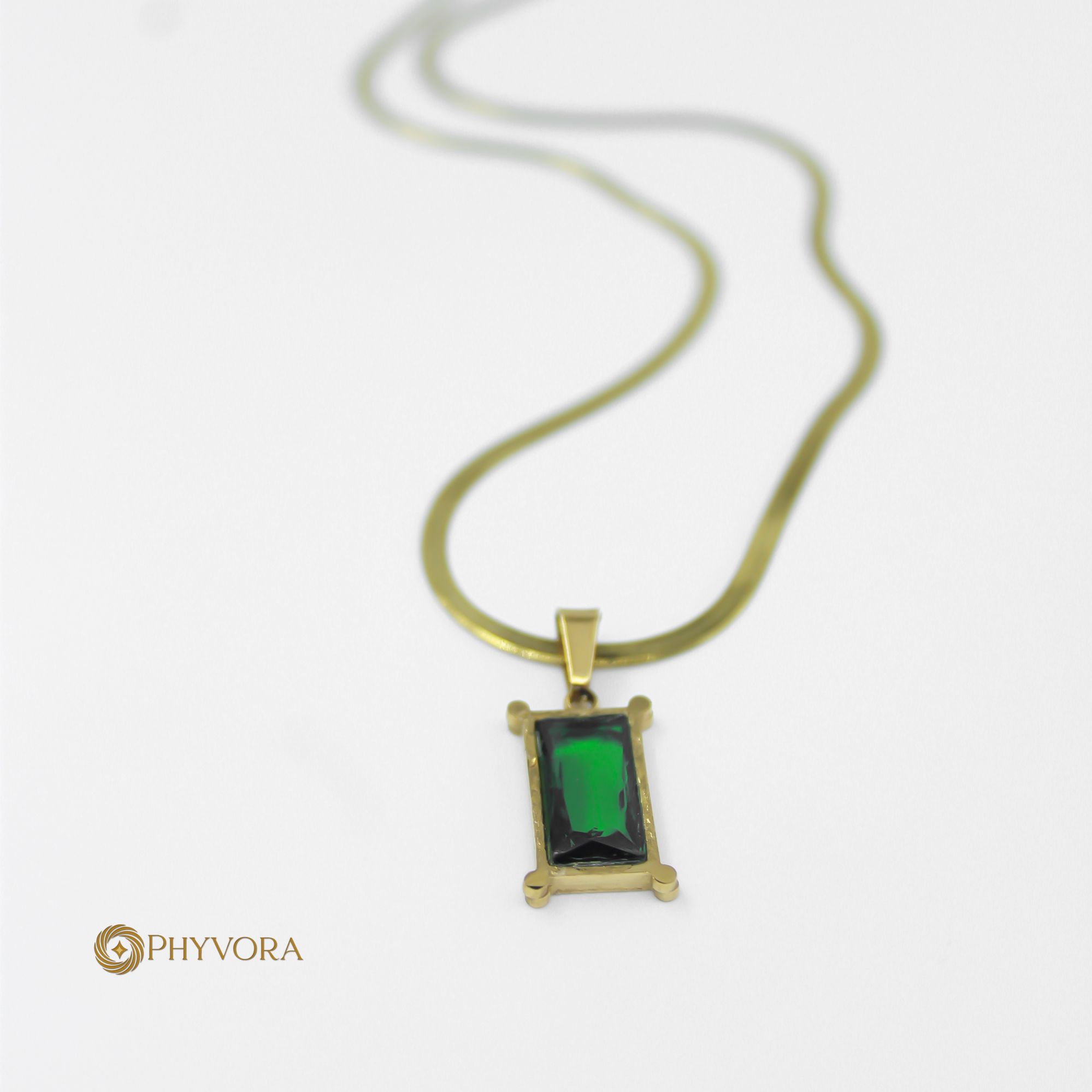 Emerald Aura Bar Pendant