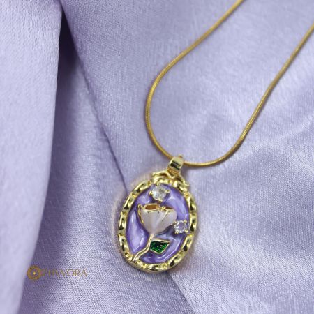Violet Opus Oval Pendant